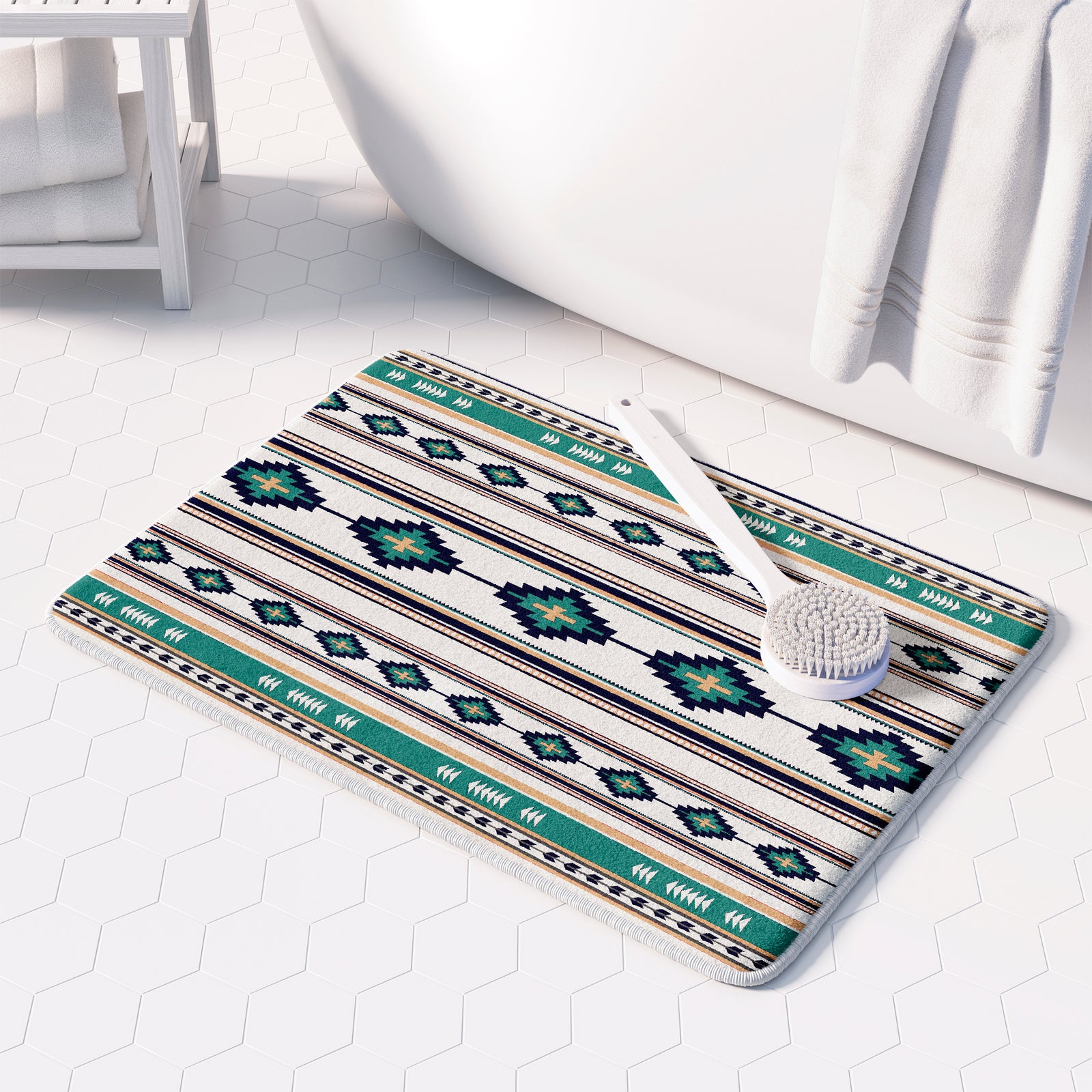 Southwest Craze Turquoise I Memory Foam Rug