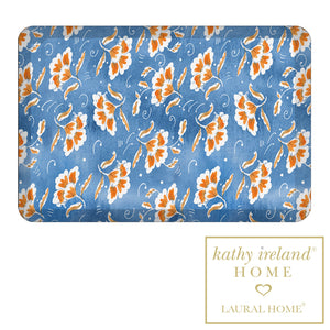 kathy ireland® HOME Spanish Botanica Dark Blue Anti-Fatigue Kitchen Mat