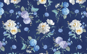 Spring Morning Blooms Blue Anti-Fatigue Kitchen Mat