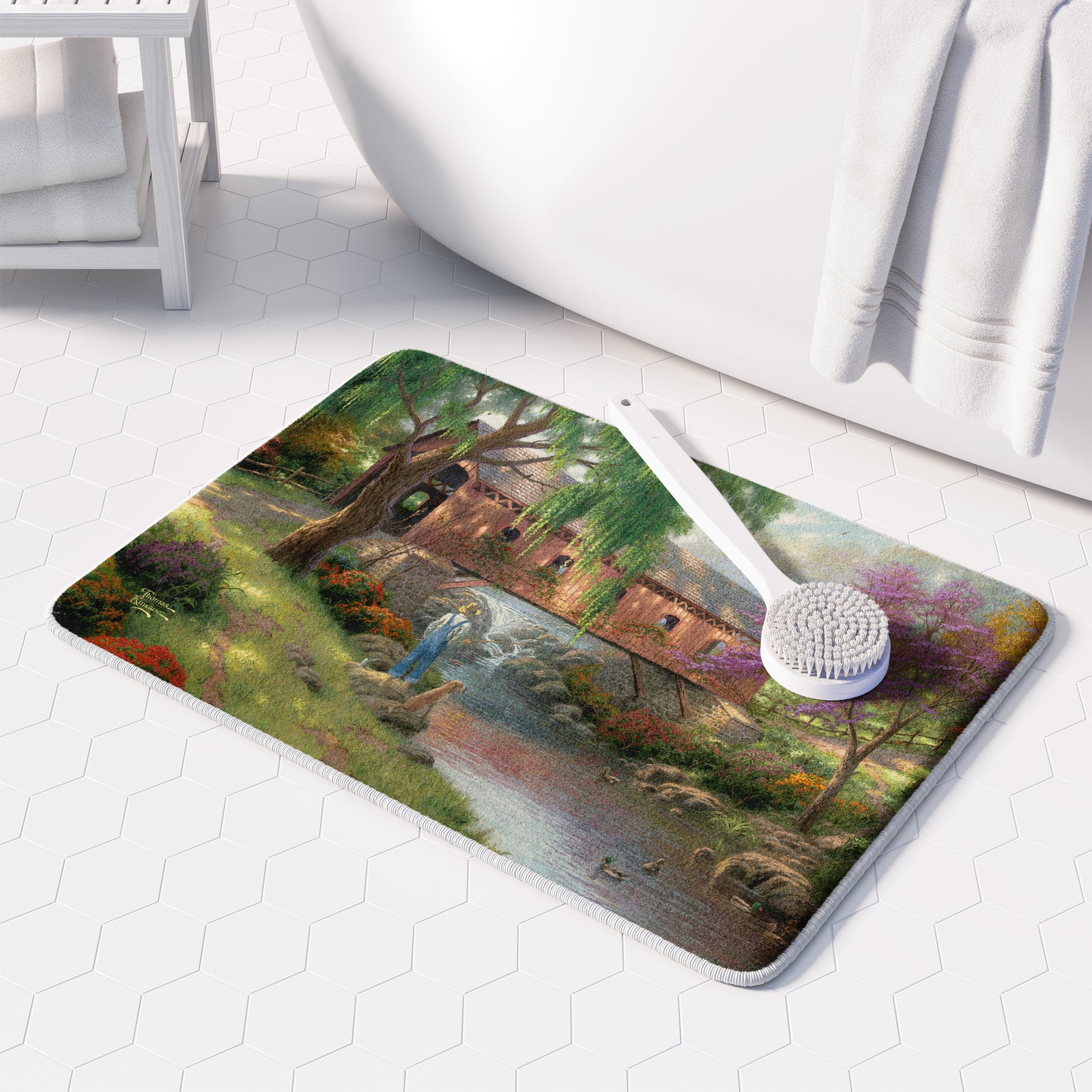 Thomas Kinkade The Old Fishin' Hole Memory Foam Rug