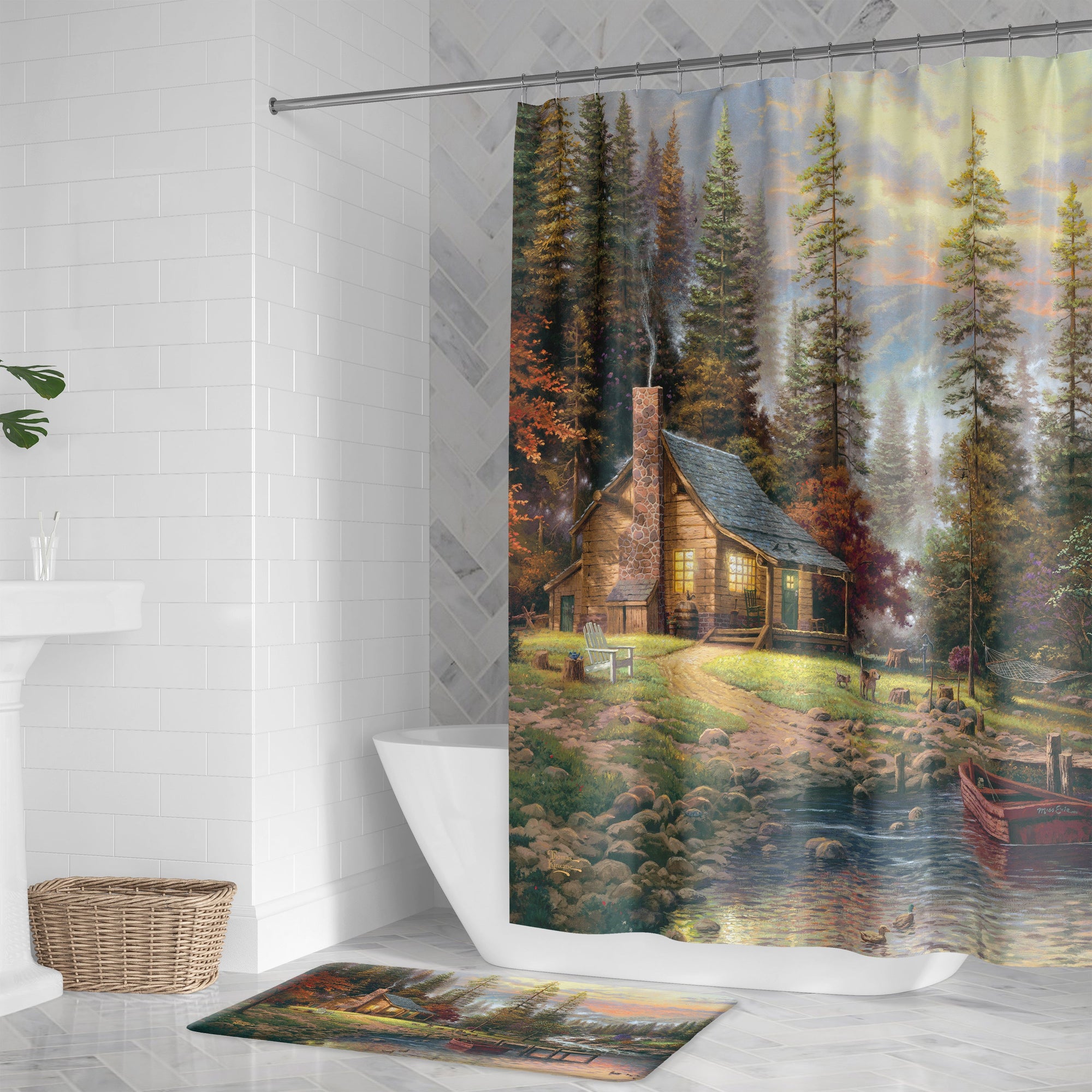 Thomas Kinkade A Peaceful Retreat Shower Curtain