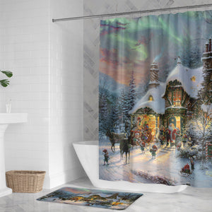 Thomas Kinkade Santa's Night Before Christmas Shower Curtain