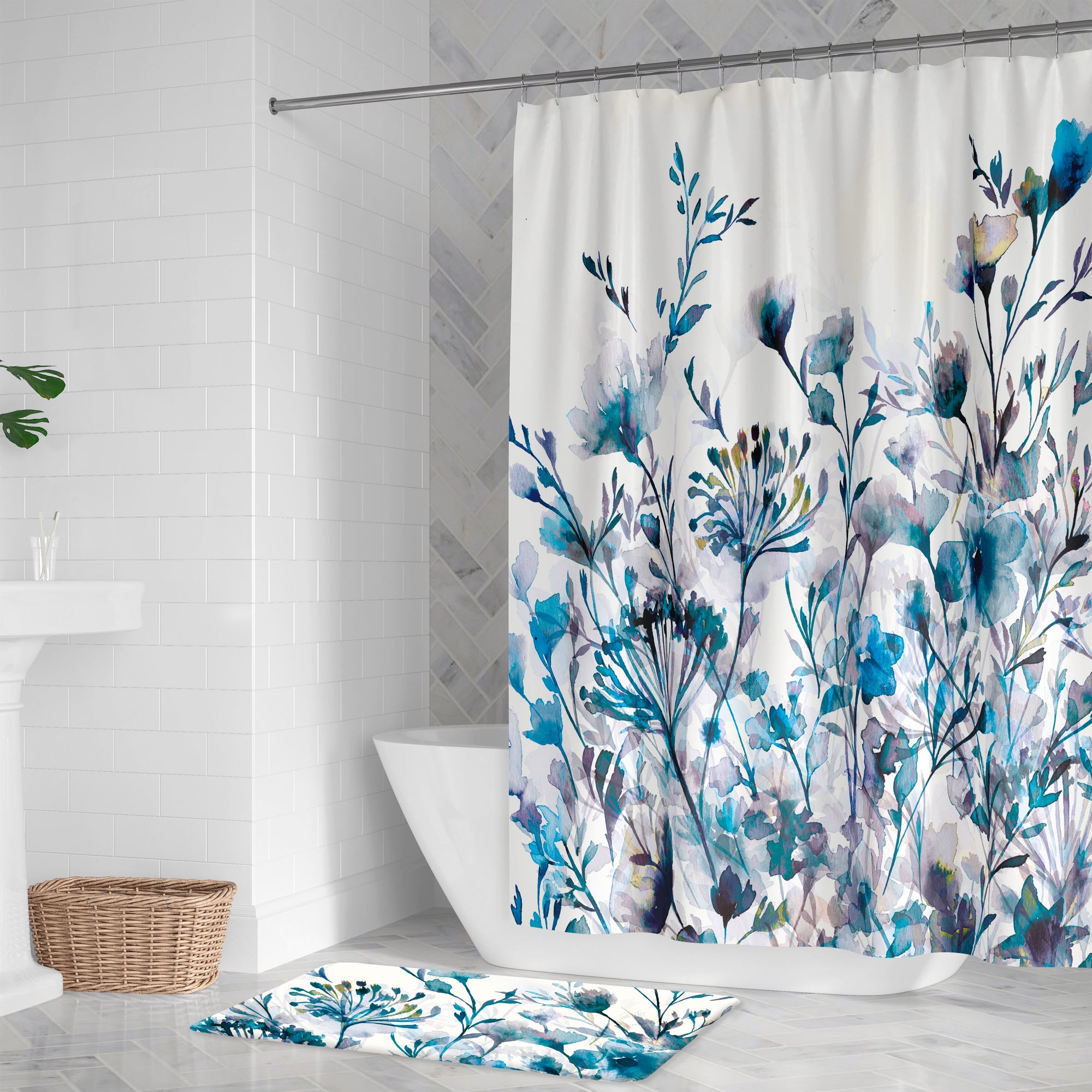 Transparent Garden Shower Curtain