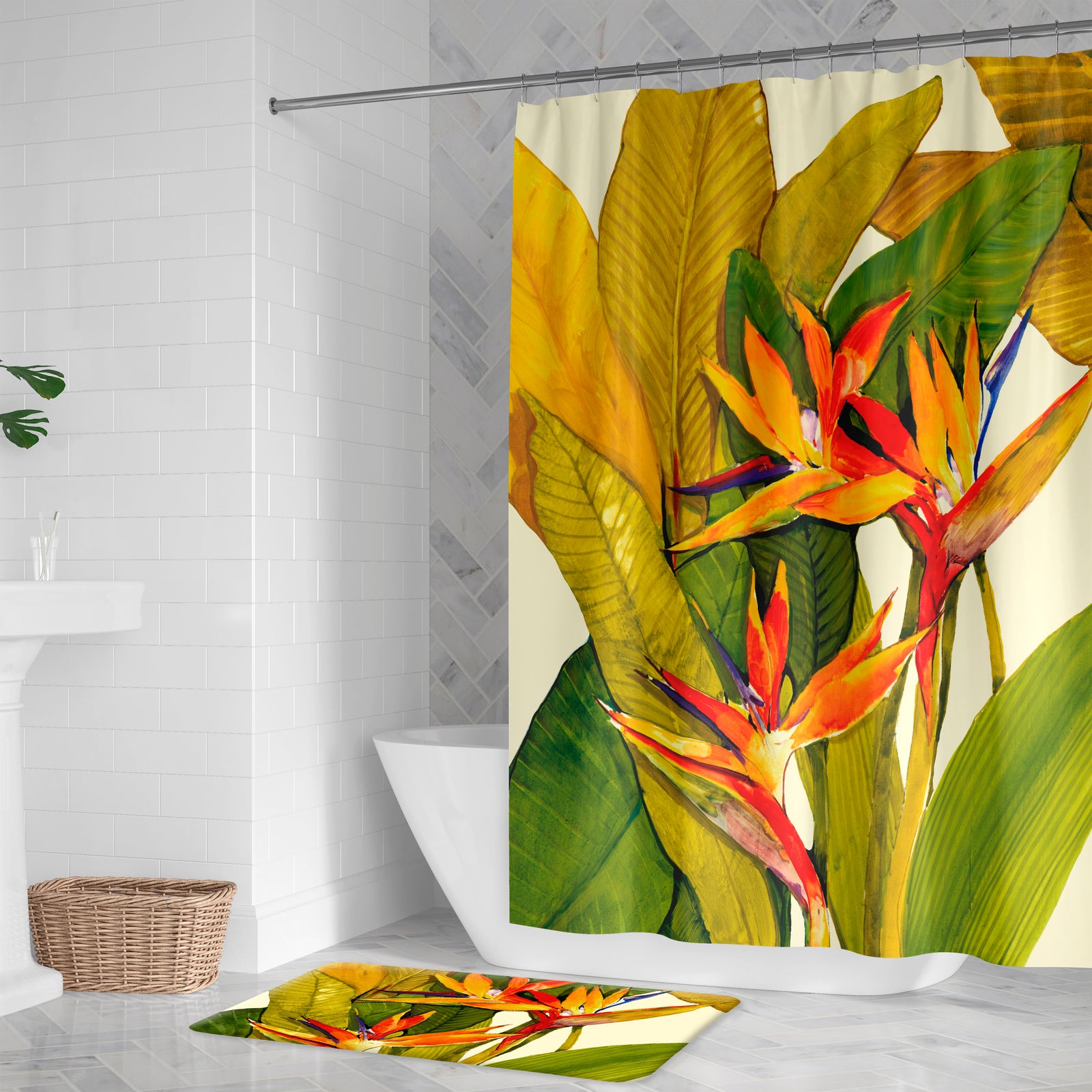 Tropical Bird of Paradise Shower Curtain
