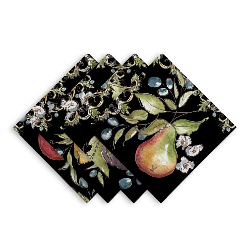 Tuscan Fruit Sketch Napkin Set of 4