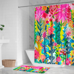 Vivid Floral Cluster Shower Curtain