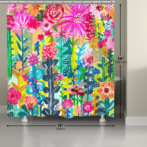 Vivid Floral Cluster Shower Curtain
