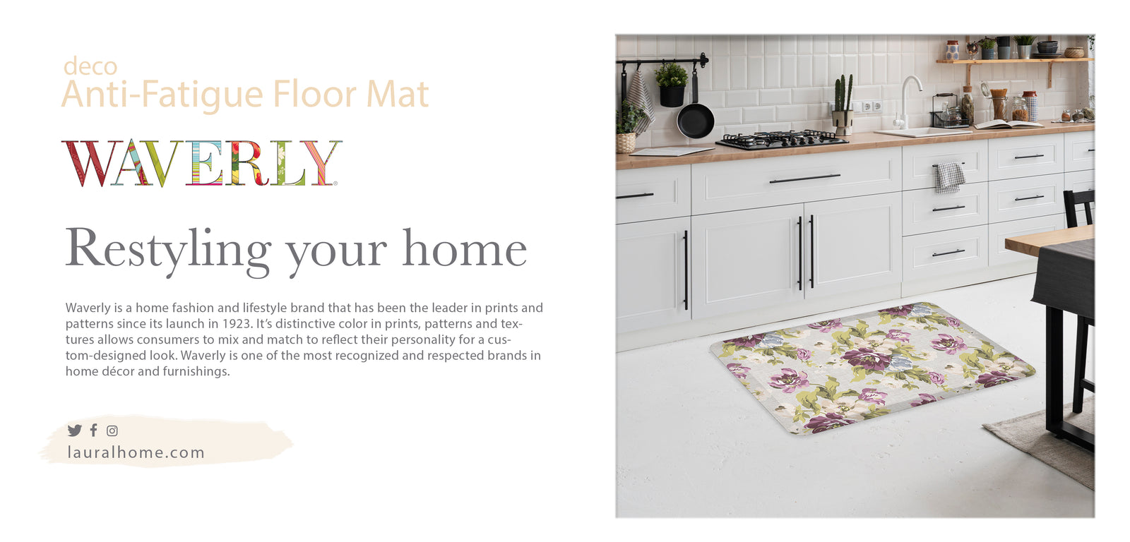 Waverly Muse Stone Anti-Fatigue Kitchen Mat