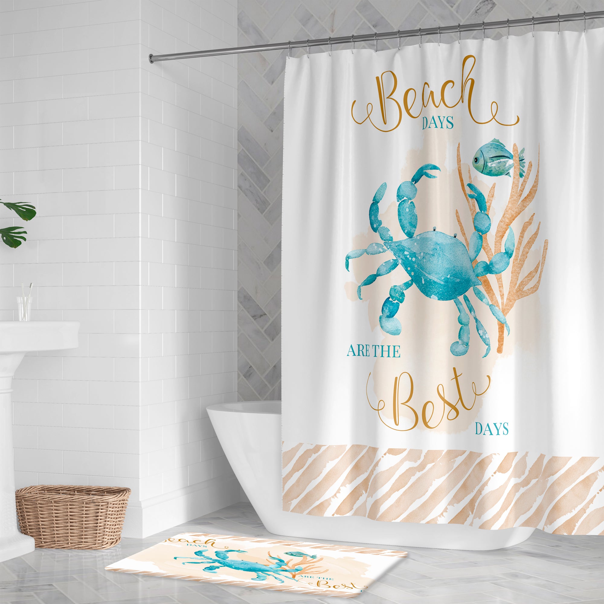 Weekend Getaway Crab Shower Curtain