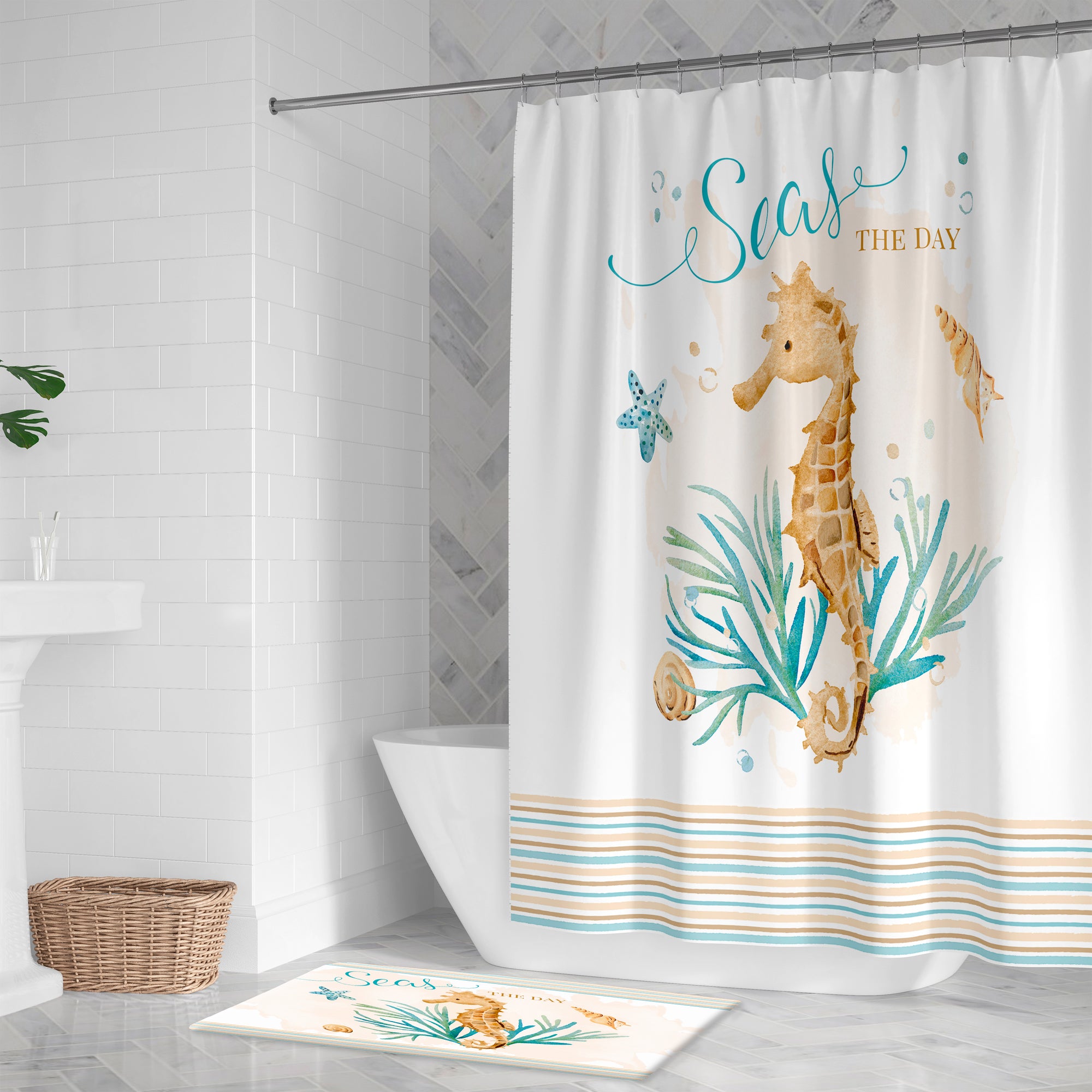 Weekend Getaway Seahorse Shower Curtain