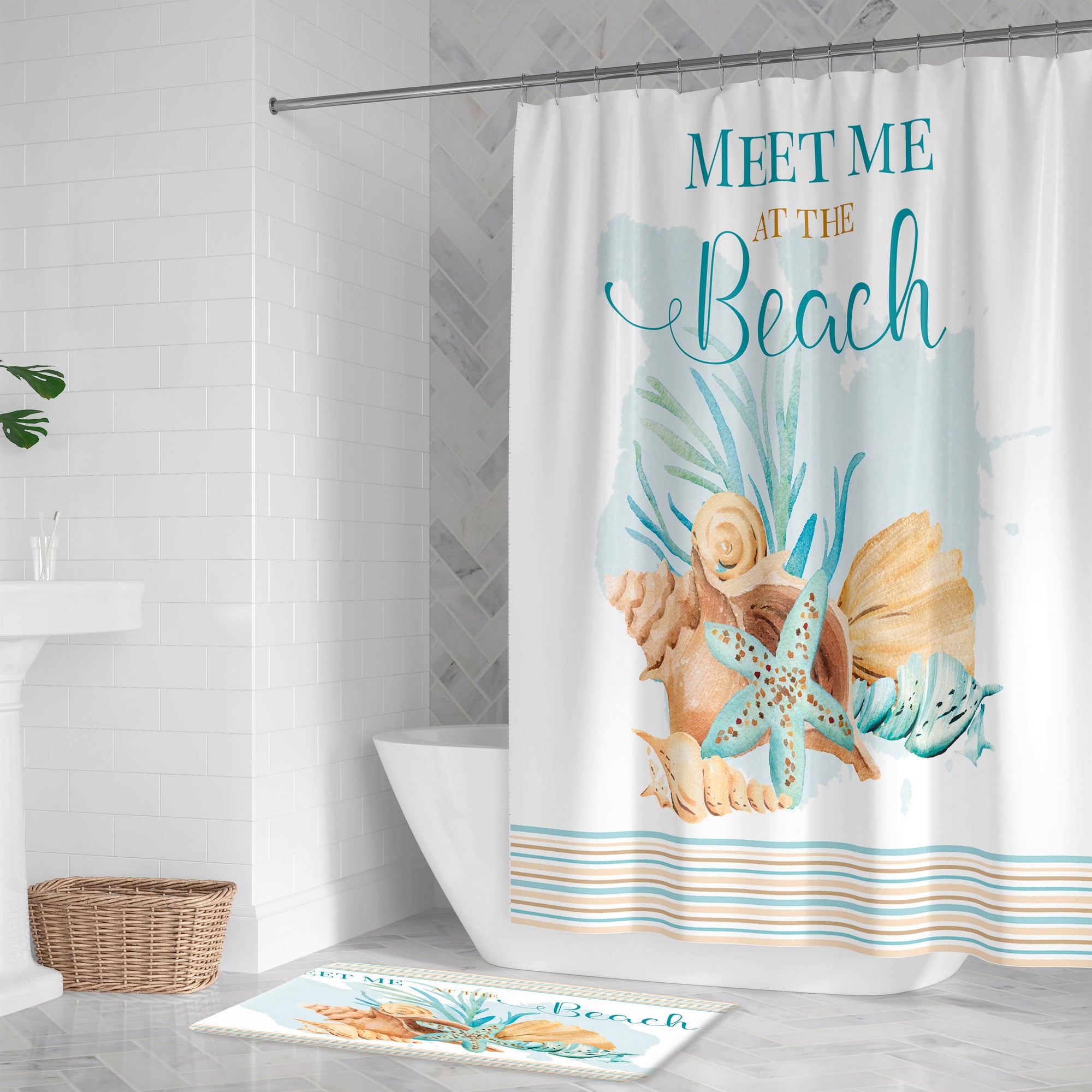 Weekend Getaway Shells Shower Curtain