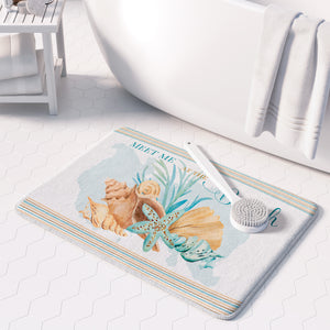 Weekend Getaway Shells Memory Foam Rug