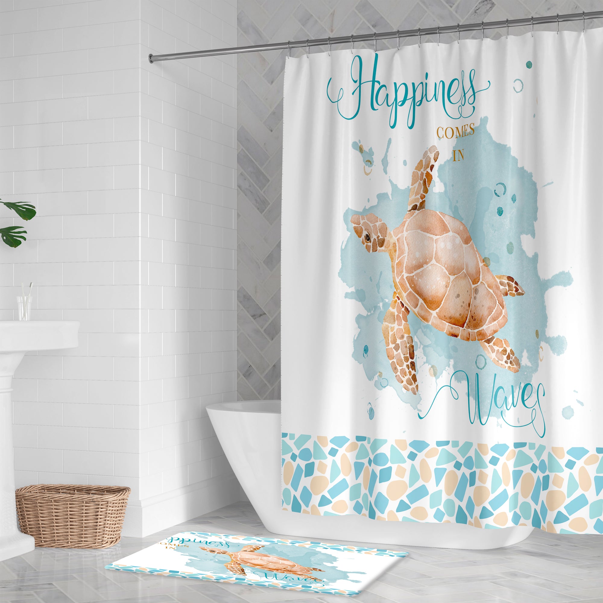 Weekend Getaway Turtle Shower Curtain