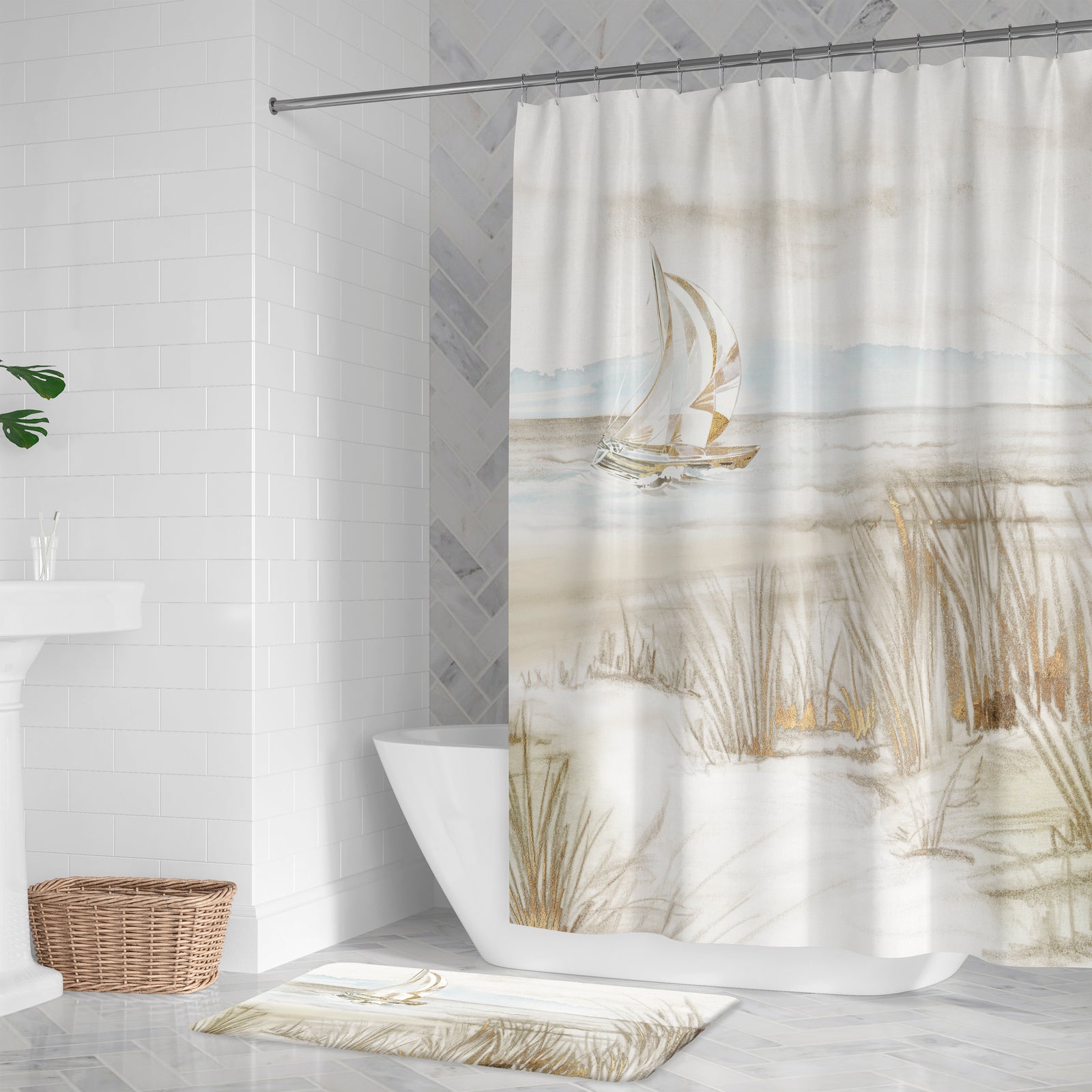Whispering Shores Shower Curtain