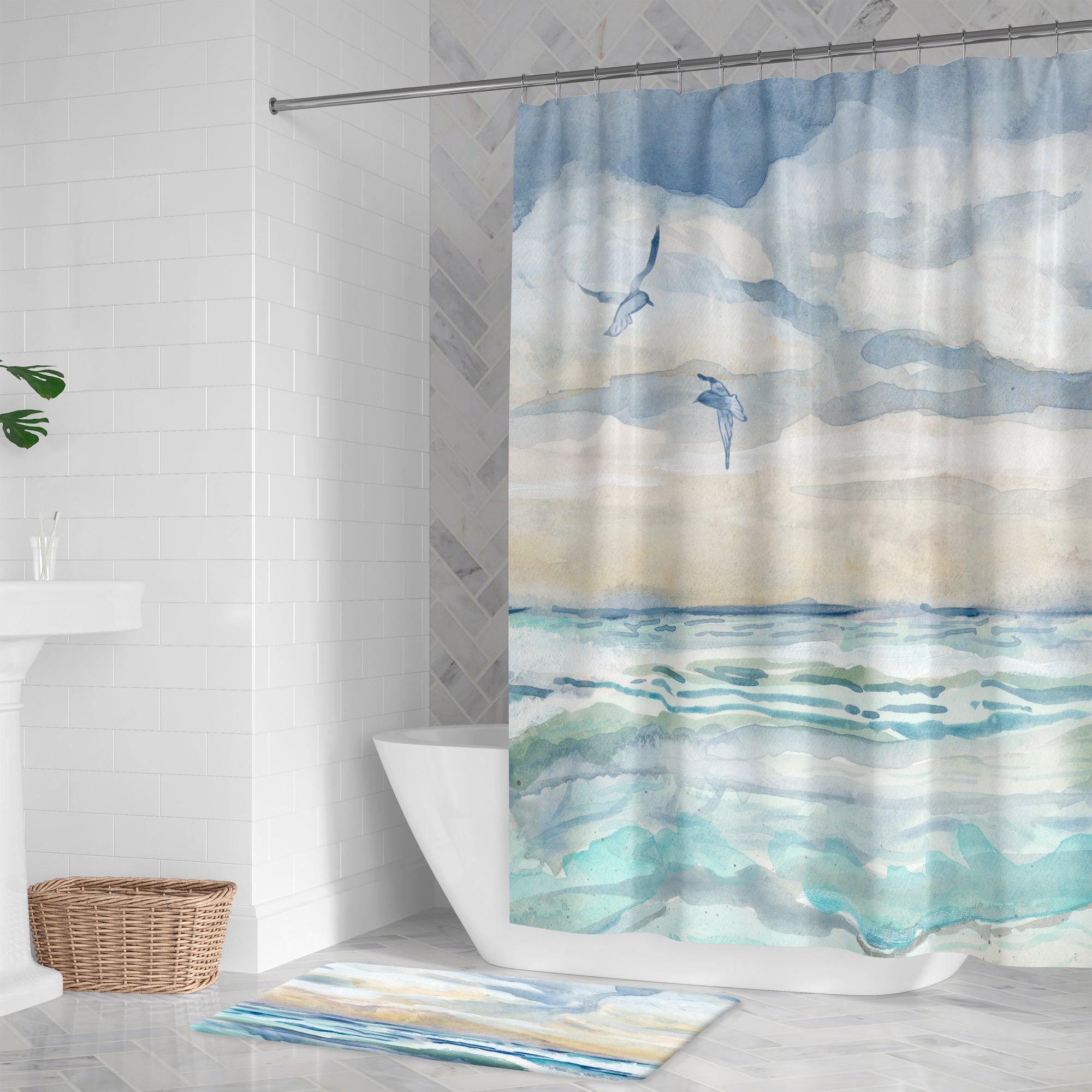 Windswept Seas Shower Curtain