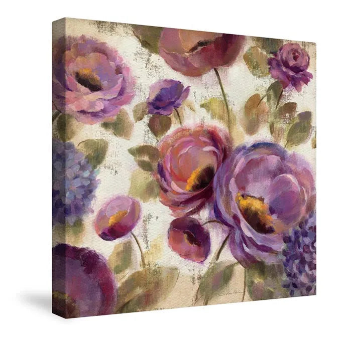 Blue and Purple Flower Song II Canvas Wall Art 