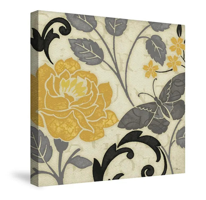 Perfect Petals I Yellow Canvas Wall Art 