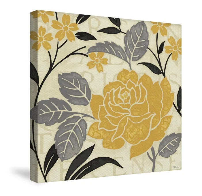 Perfect Petals II Yellow Canvas Wall Art 