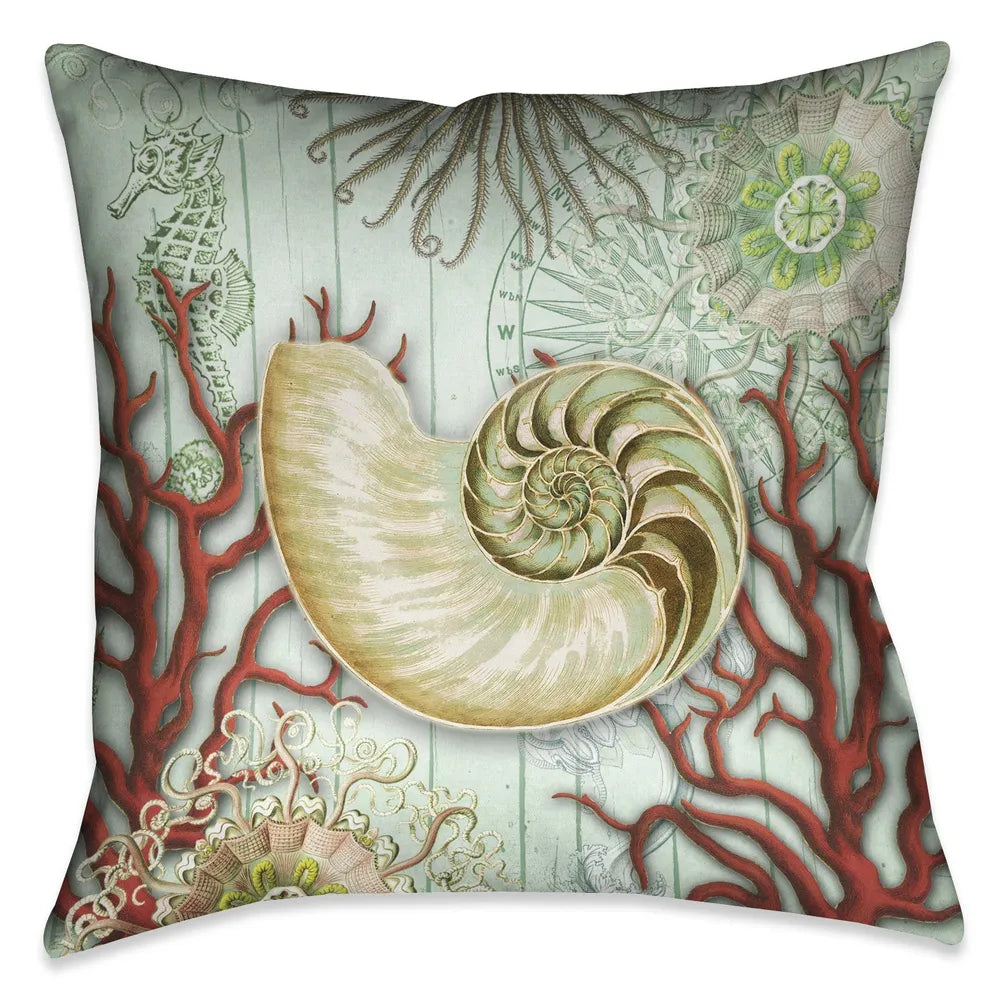 Seafoam Shell Indoor Decorative Pillow