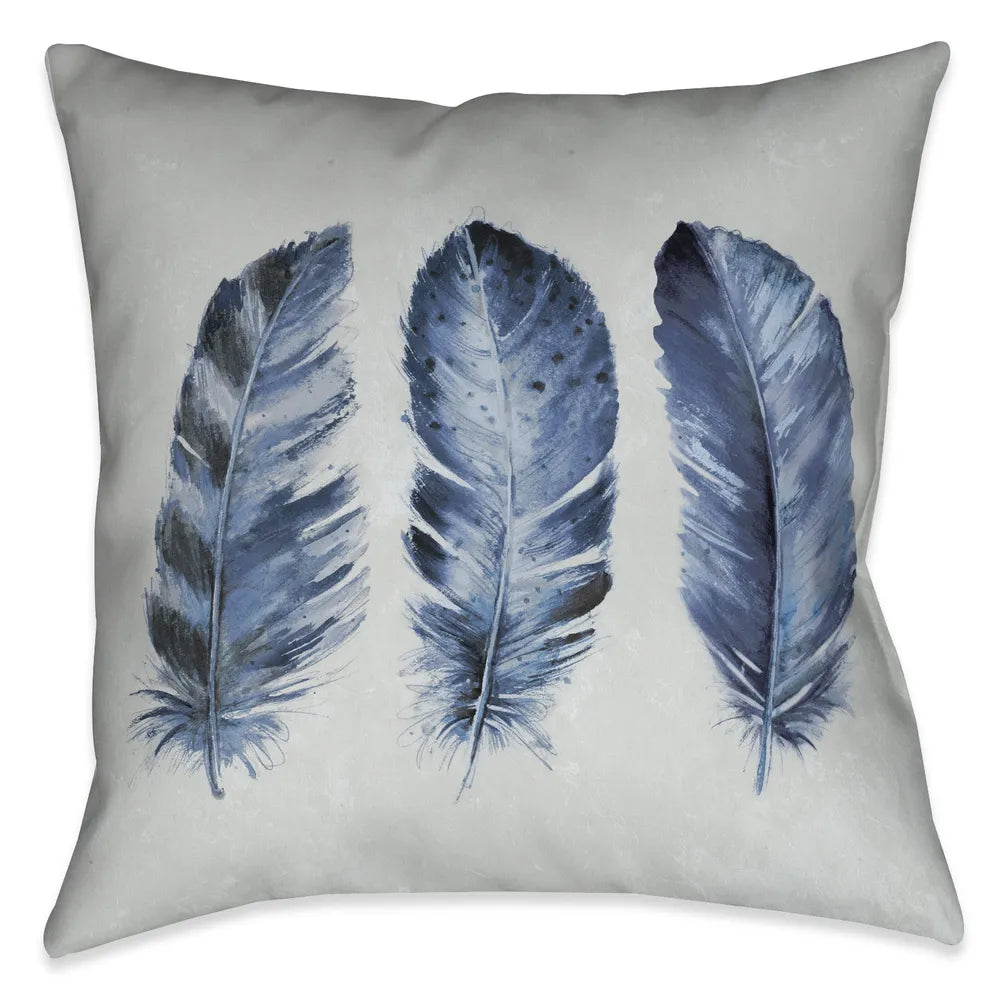 Indigo Feathers II Indoor Decorative Pillow