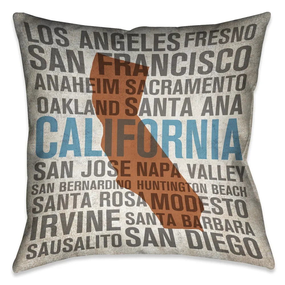 States - California Indoor Decorative Pillow