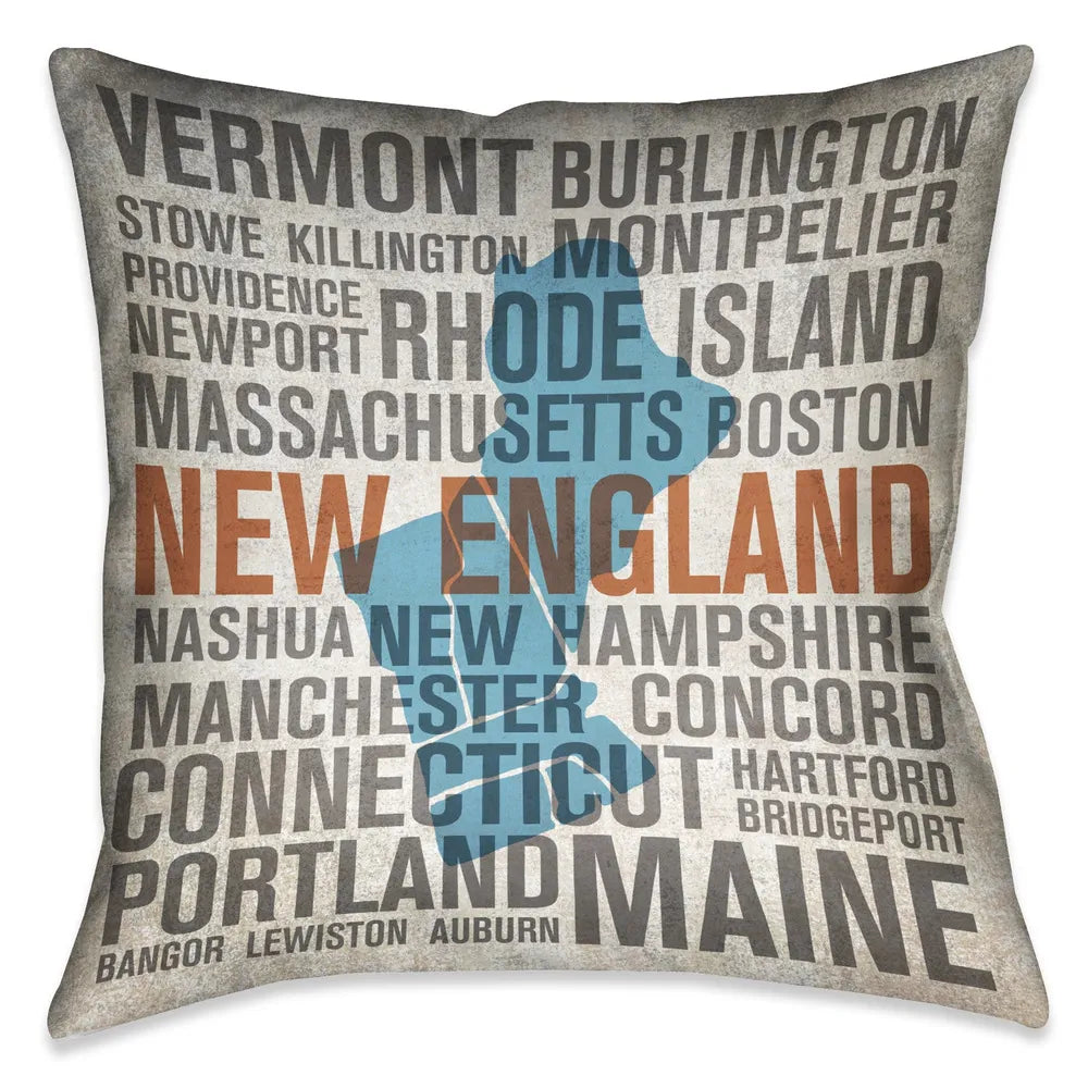 States - New England Indoor Decorative Pillow