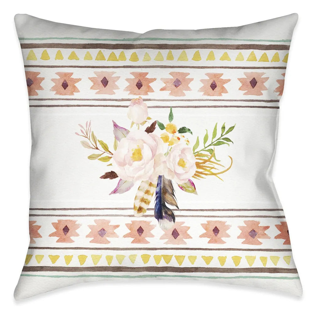 Tribal Flower Pattern II Indoor Decorative Pillow