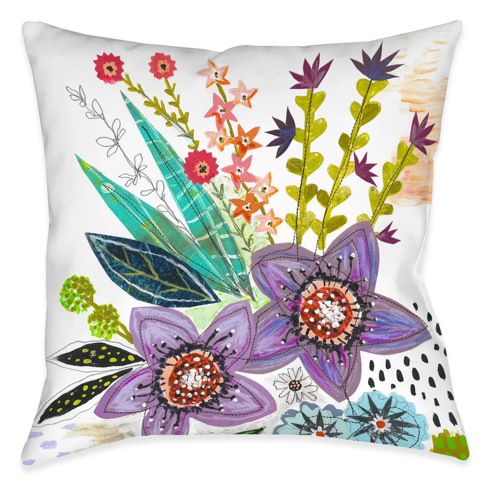 Violet Blooms Indoor Decorative Pillow