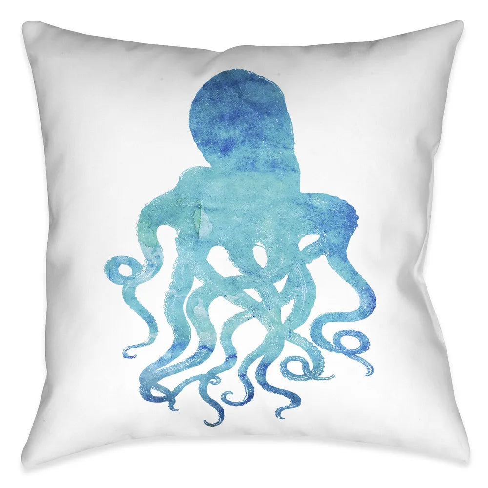Watercolor Octopus Outdoor Decorative Pillow