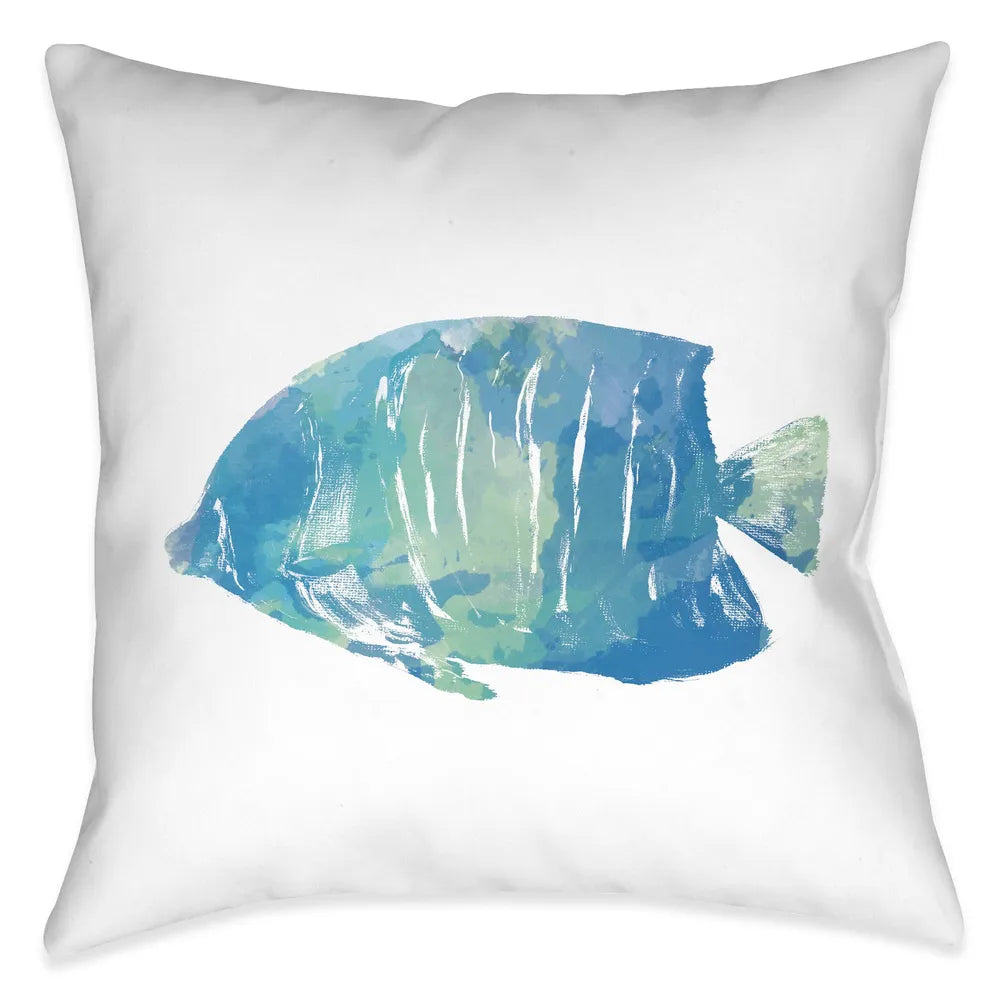 Watercolor Fish II Outdoor Decorative Pillow