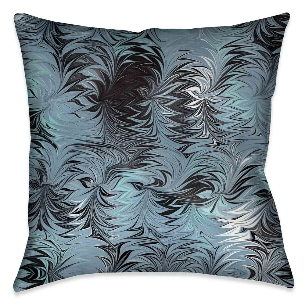 Blue marble shop throw pillow