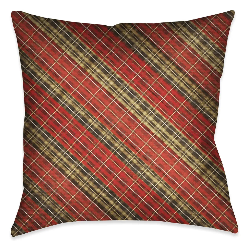 plaid bear pillow