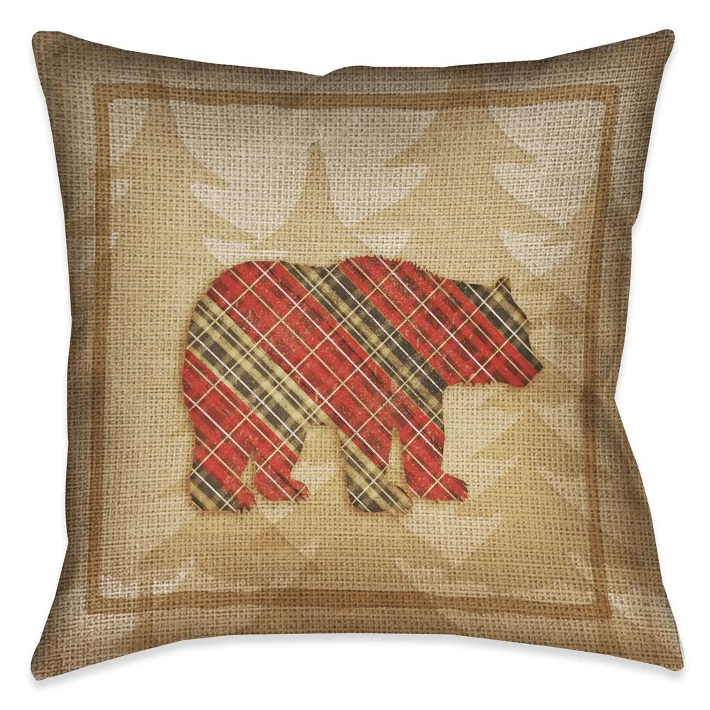 plaid bear pillow