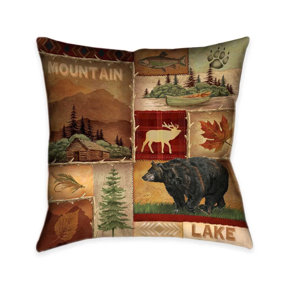 Lodge Collage I Indoor Decorative Pillow 