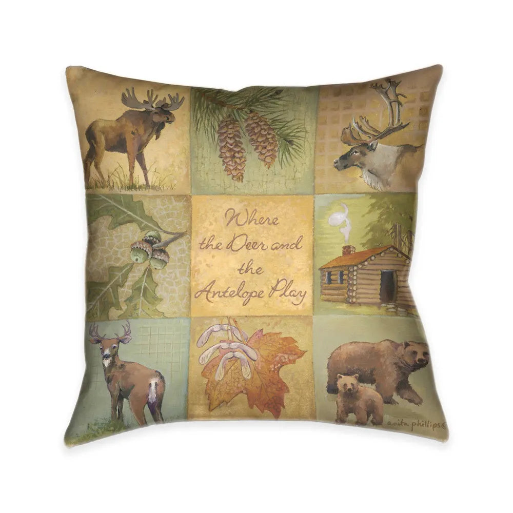 Deer and Antelope Indoor Decorative Pillow 