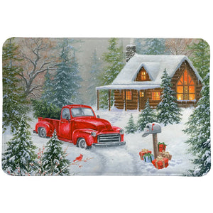 A Cabin Christmas Memory Foam Rug