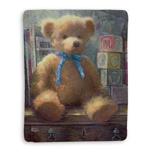 Thomas Kinkade A Trusted Friend, Blue Bell Sherpa Throw Blanket