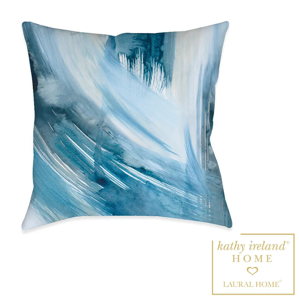 kathy ireland® HOME Abstract Blues II Outdoor Decorative Pillow