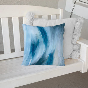 kathy ireland® HOME Abstract Blues I Outdoor Decorative Pillow