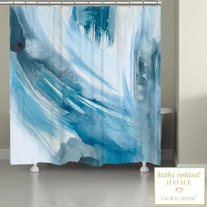 kathy ireland® HOME Abstract Blues ll Shower Curtain