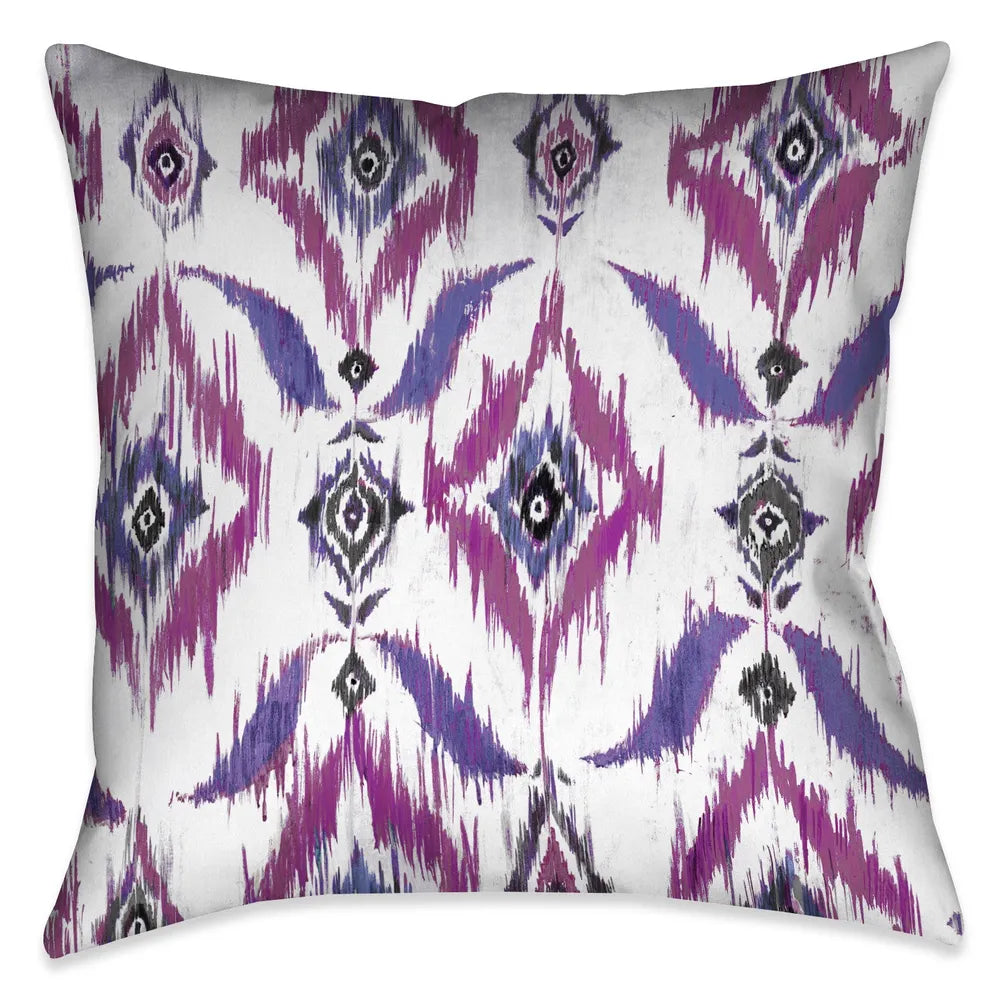 Purple Ikat Indoor Decorative Pillow 