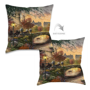 Thomas Kinkade Autumn in New York Indoor Decorative Pillow