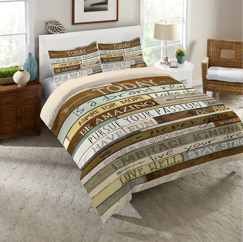 Inspiring Mantra Duvet Cover