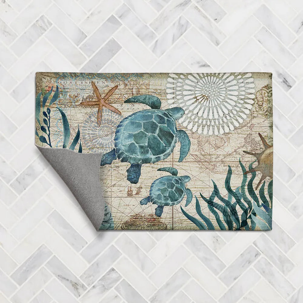 Bay Turtles Chenille Accent Rug