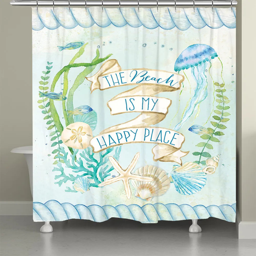 Beach Is My Happy Place Shower Curtain