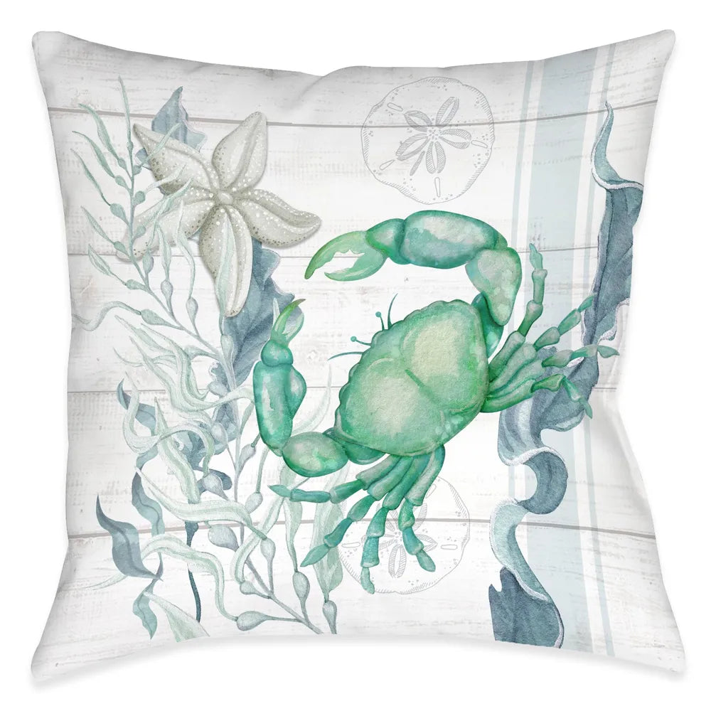 Beach Therapy Crab Outdoor Decorative Pillow