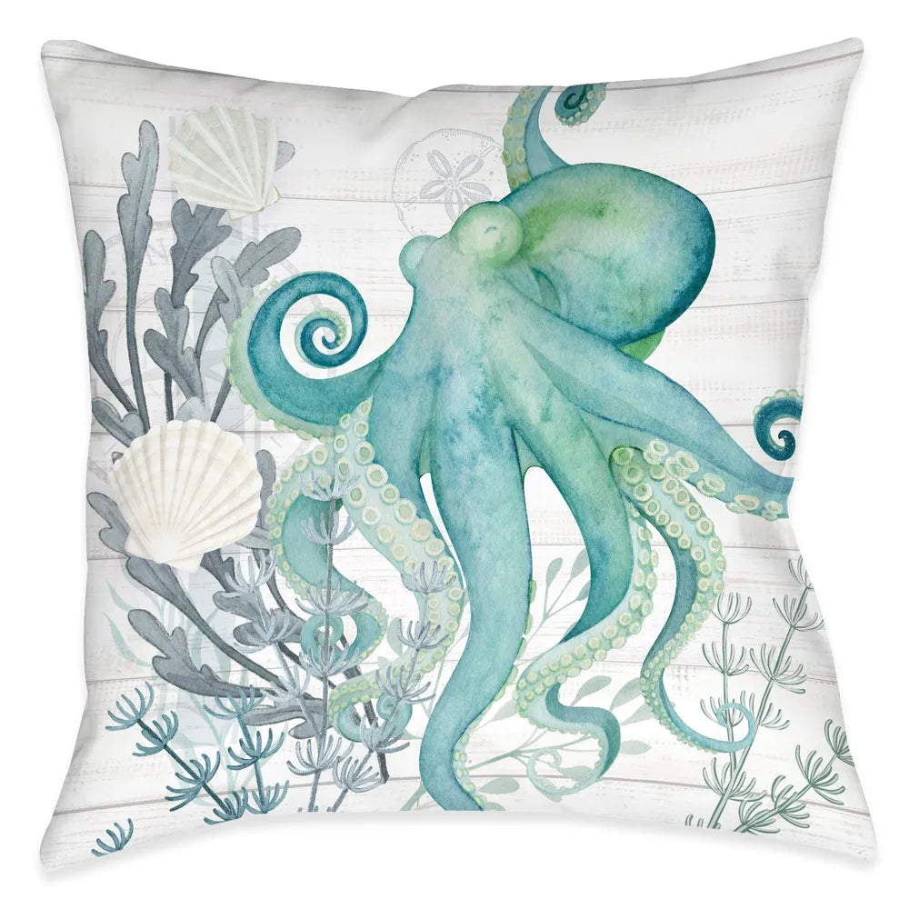 Beach Therapy Octopus Outdoor Decorative Pillow