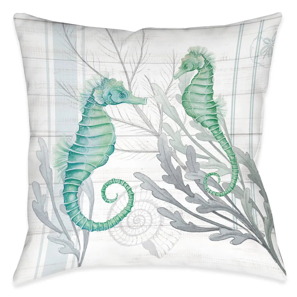 Beach Therapy Seahorse Outdoor Decorative Pillow