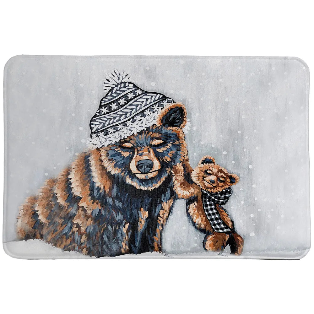 Bear Snow Day Memory Foam Rug