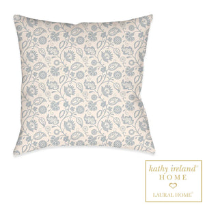 kathy ireland® HOME Bellini Floral Scroll Neutral Indoor Decorative Pillow